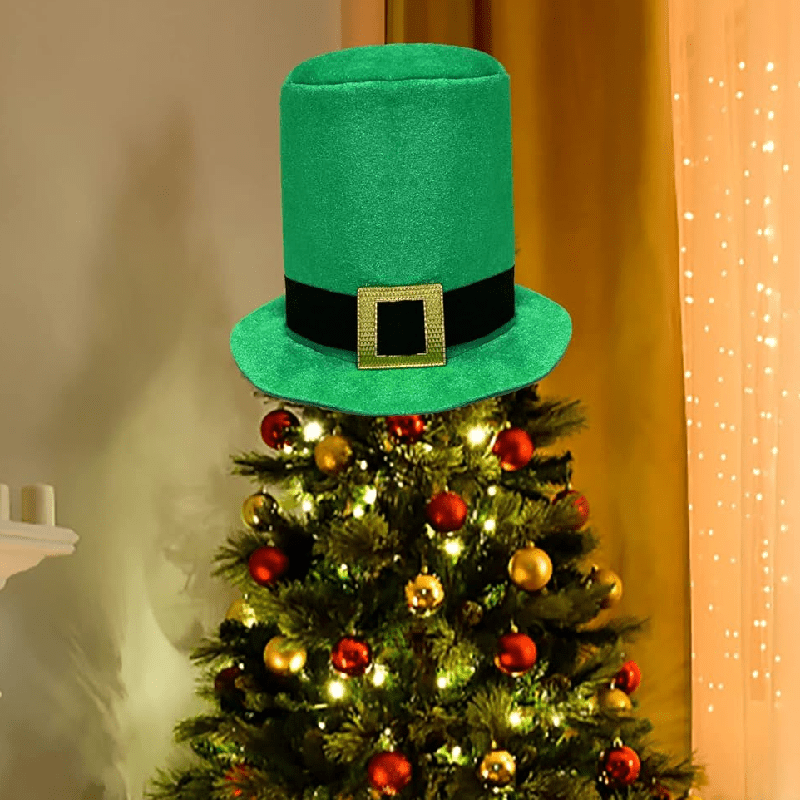 Adult Green Leprechaun Costume Hat – Canvas Topper Accessory for St. Patrick’s Day Parties, Christmas Trees & Festive Photoshoots