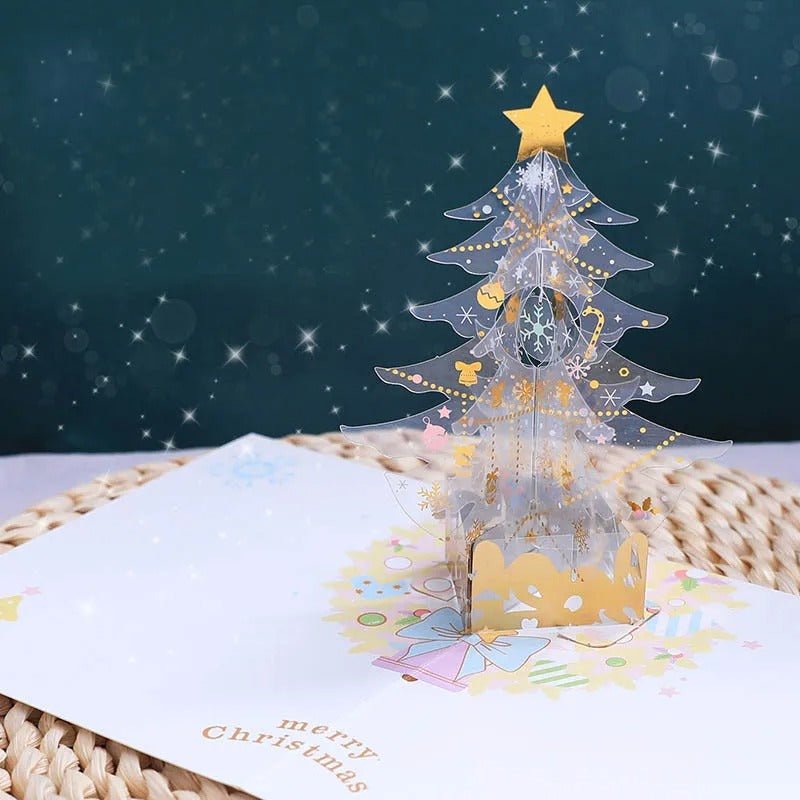 Pop Up Christmas Tree Card - 3D Merry Christmas Greeting Card
