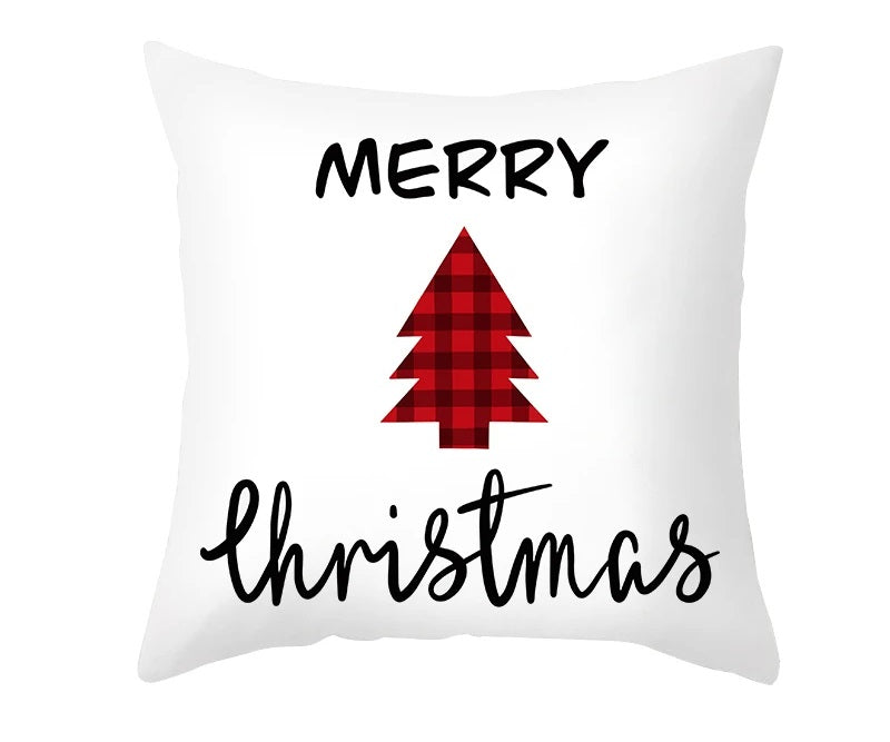 Christmas Cushion Cover – Festive Santa & Elk Design for Holiday Decor & Perfect New Year Gift