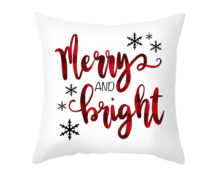 Christmas Cushion Cover – Festive Santa & Elk Design for Holiday Decor & Perfect New Year Gift