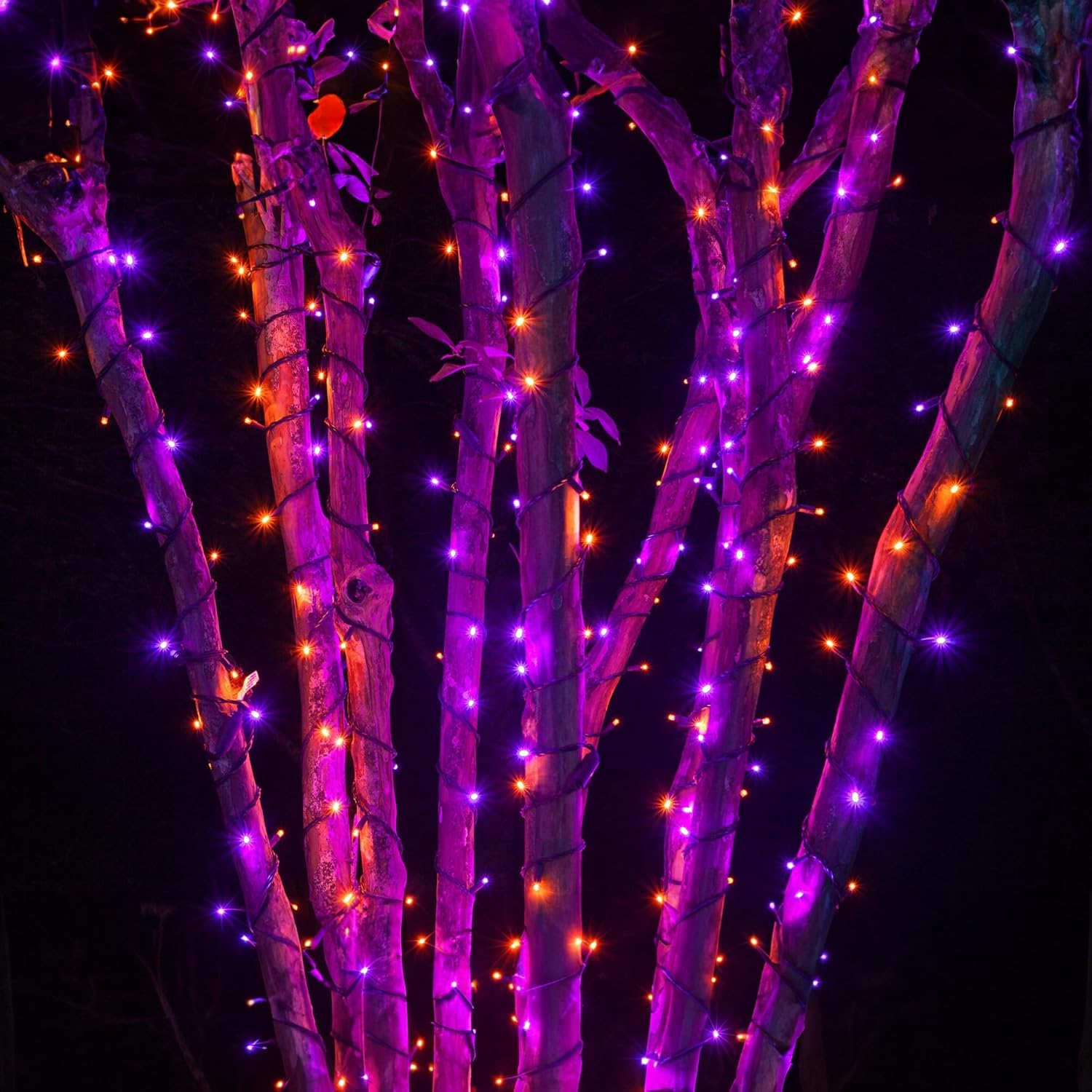 Halloween LED String Lights – Purple and Orange Fairy Lights for Outdoor Terrace, Garden, Street, Home, Christmas, and Party Decor