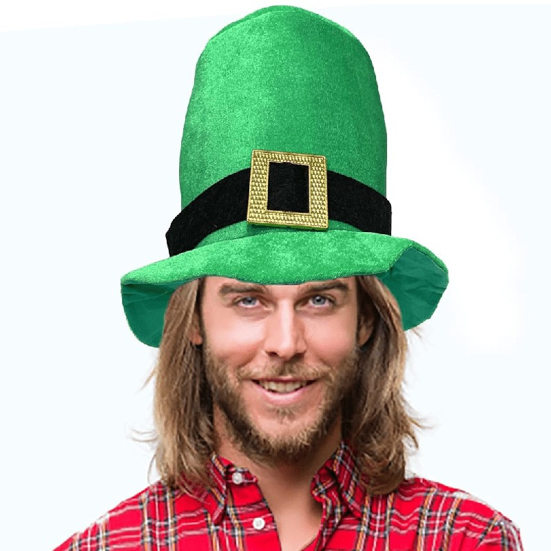 Adult Green Leprechaun Costume Hat – Canvas Topper Accessory for St. Patrick’s Day Parties, Christmas Trees & Festive Photoshoots