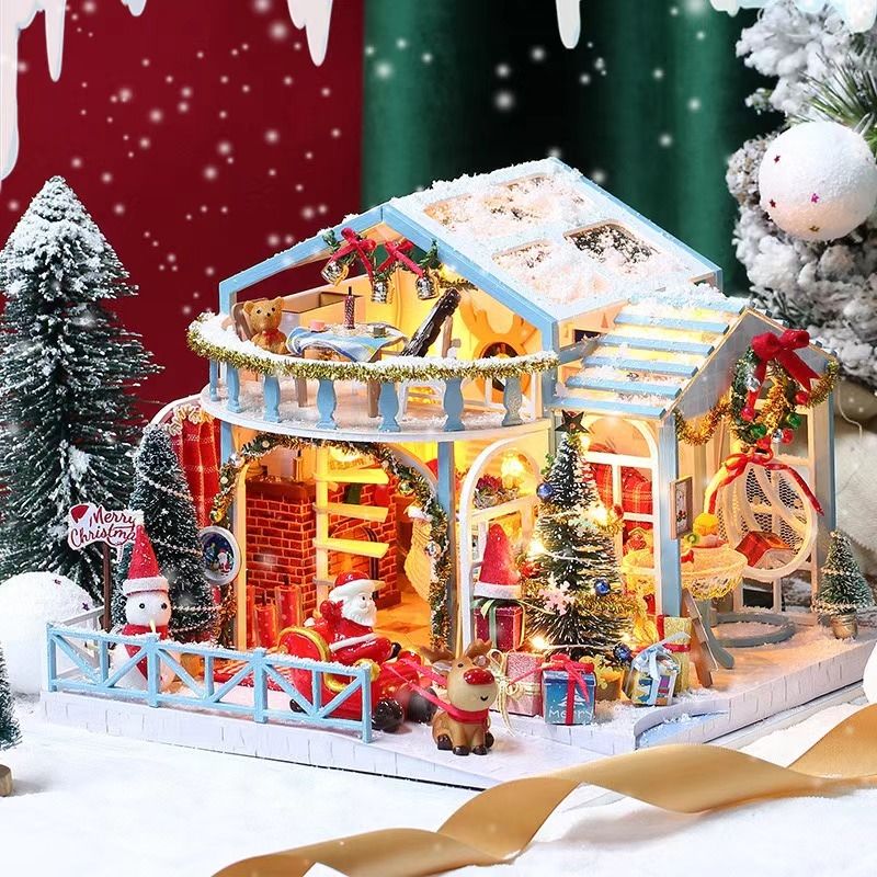 Snowy Christmas Night DIY Miniature House Kit