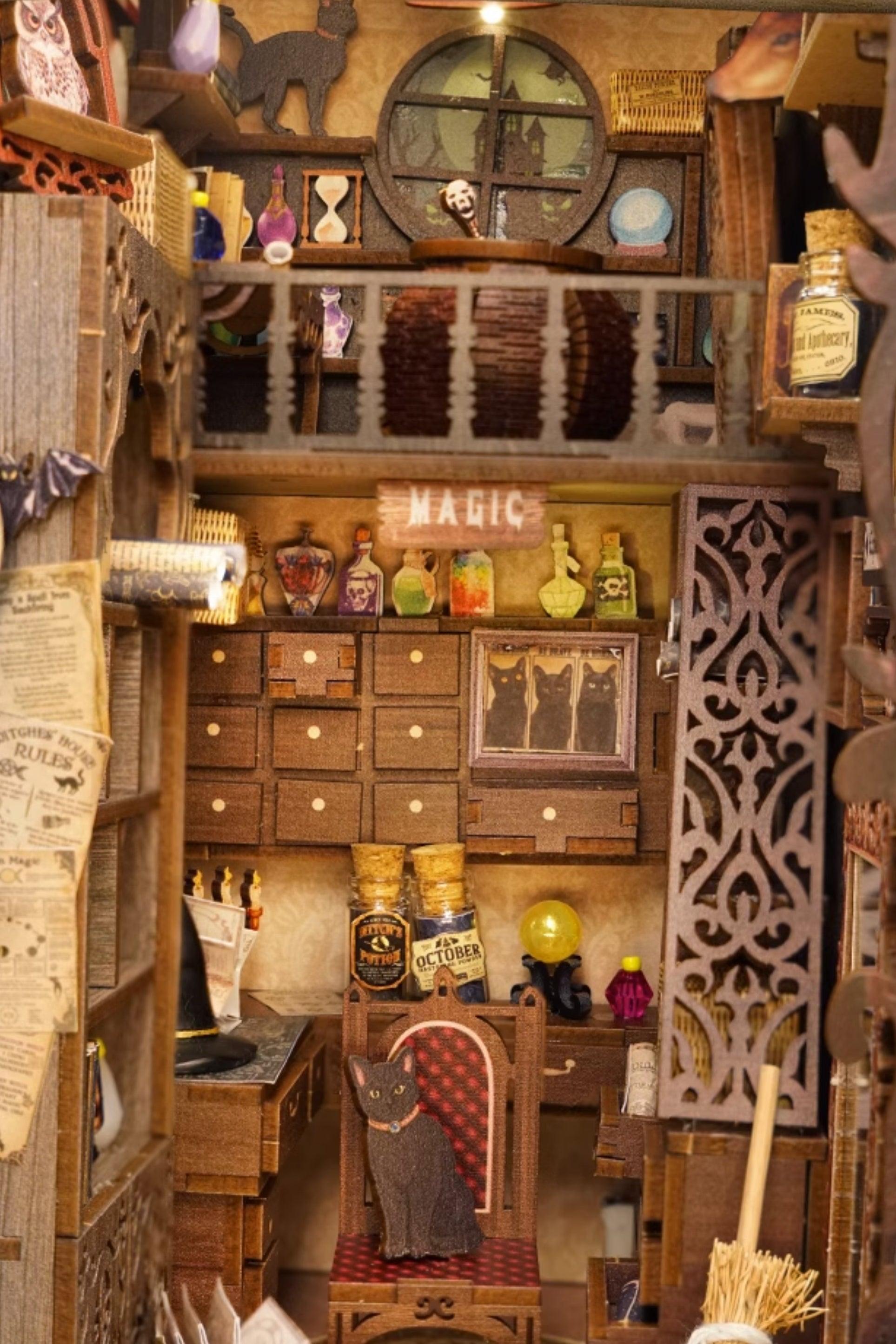 Magic Pharmacist | DIY Wooden Book Nook Kit | Bookshelf Insert