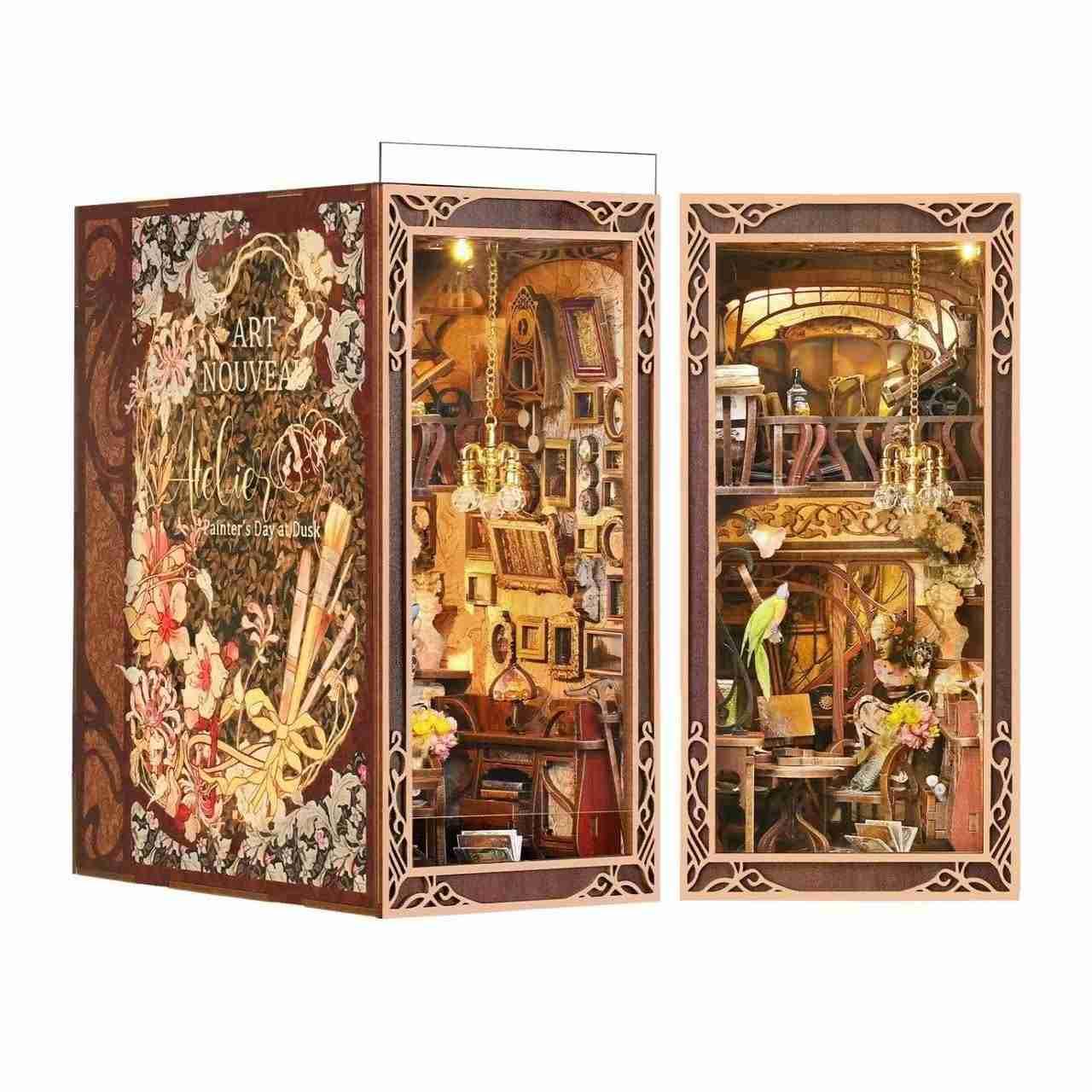 Painter's Day at Dusk DIY Book Nook Kit | Art Nouveau Inspired