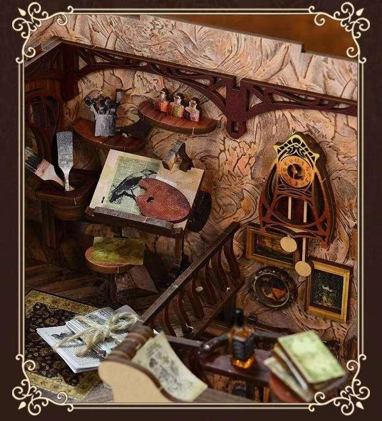 Painter's Day at Dusk DIY Book Nook Kit | Art Nouveau Inspired