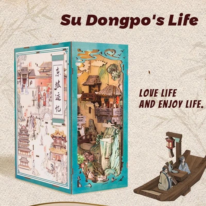 Su Dongpo's Life DIY Book Nook Kit | Bookshelf Inserts