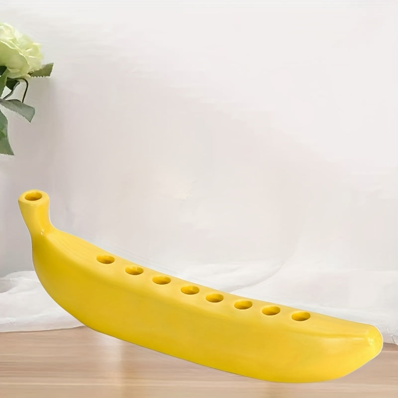 Innovative Ceramic Banana Decorative Candlestick - Fun Candlestick for Hanukkah, Unique Banana Theme Candlestick for Enthusiasts, Parties, Home Lighting, Also Suitable for Christmas, Valentine's Day, Easter, Thanksgiving, Hanukkah Festival Gifts