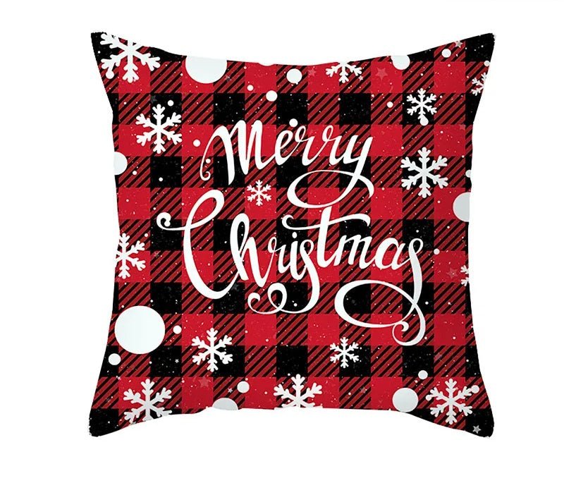 Christmas Cushion Cover – Festive Santa & Elk Design for Holiday Decor & Perfect New Year Gift