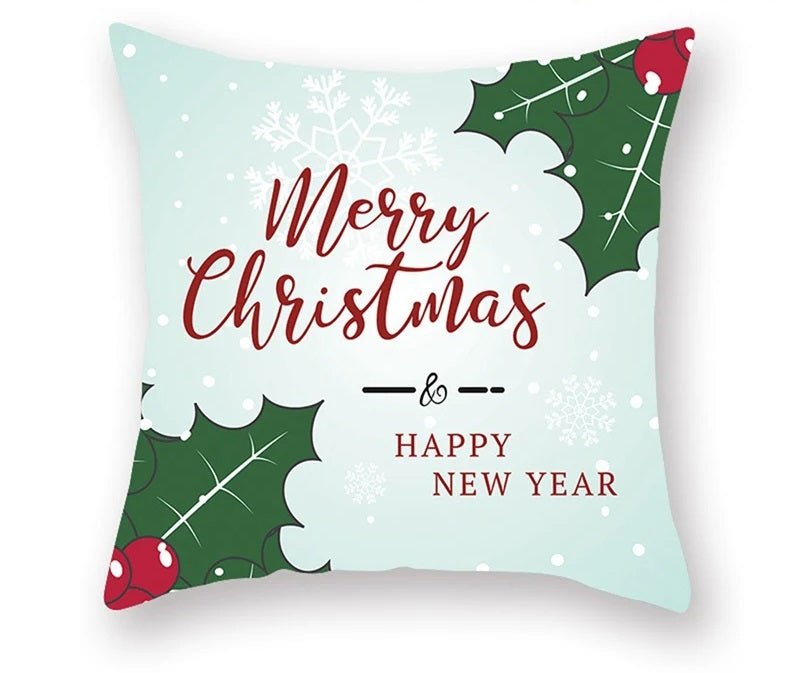 Christmas Cushion Cover – Festive Santa & Elk Design for Holiday Decor & Perfect New Year Gift