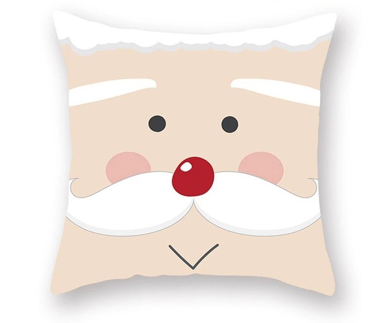 Christmas Cushion Cover – Festive Santa & Elk Design for Holiday Decor & Perfect New Year Gift