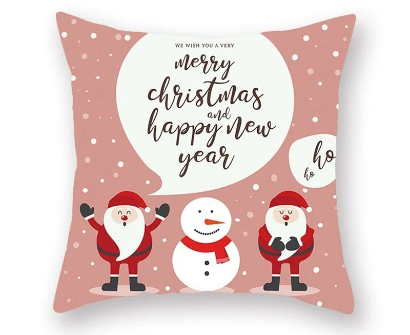 Christmas Cushion Cover – Festive Santa & Elk Design for Holiday Decor & Perfect New Year Gift