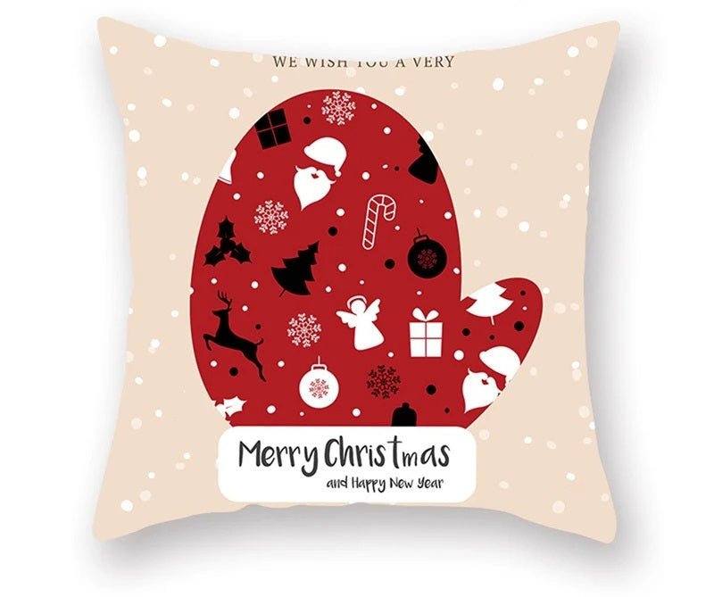 Christmas Cushion Cover – Festive Santa & Elk Design for Holiday Decor & Perfect New Year Gift