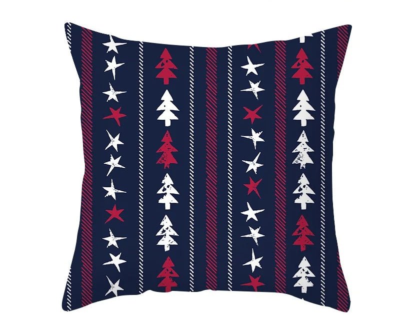 Christmas Cushion Cover – Festive Santa & Elk Design for Holiday Decor & Perfect New Year Gift