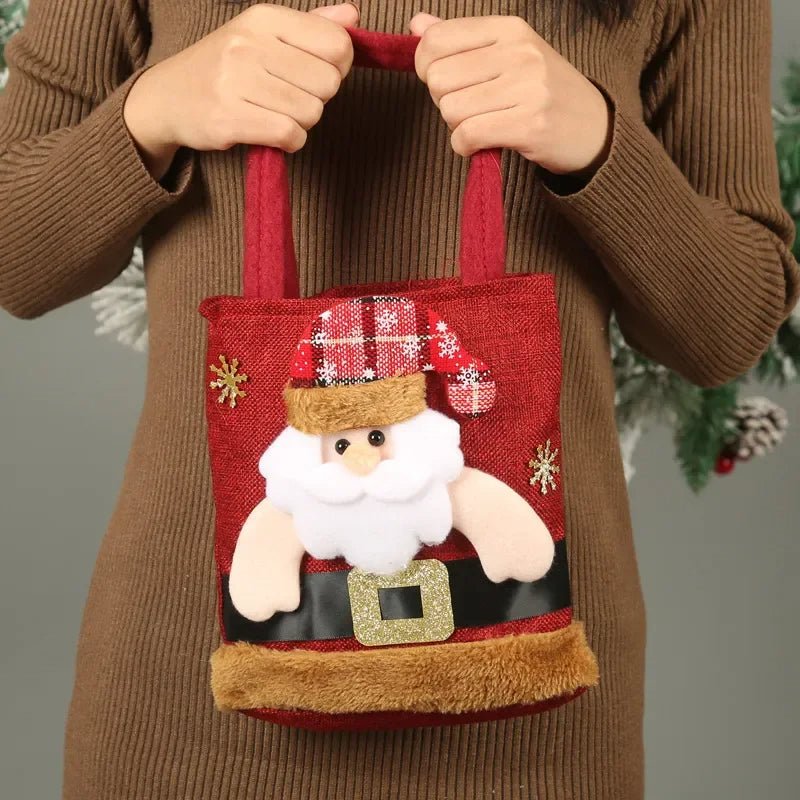 Christmas Gift Bags Set – Adorable Santa Claus, Snowman, and Reindeer Designs! Perfect for Kids' Treats and Holiday Surprises