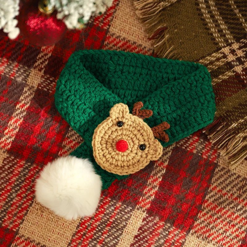 Christmas Pet Scarf & Hat – Adorable Red Scarf for Kittens & Puppies, Perfect Holiday Gift & Festive Accessory