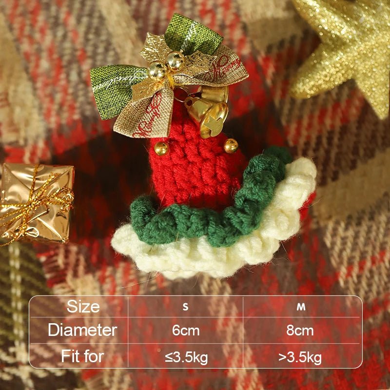 Christmas Pet Scarf & Hat – Adorable Red Scarf for Kittens & Puppies, Perfect Holiday Gift & Festive Accessory