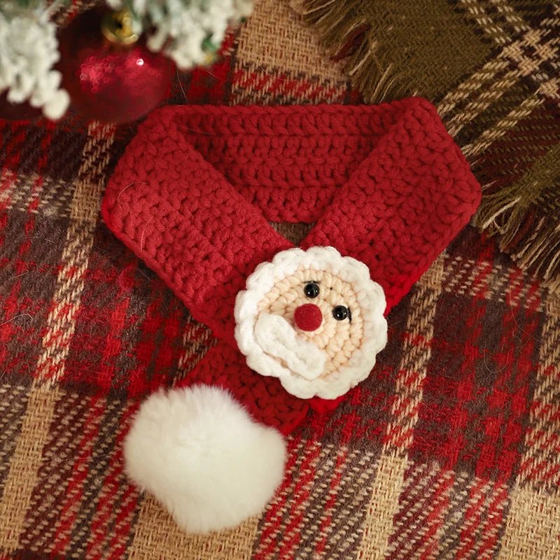 Christmas Pet Scarf & Hat – Adorable Red Scarf for Kittens & Puppies, Perfect Holiday Gift & Festive Accessory