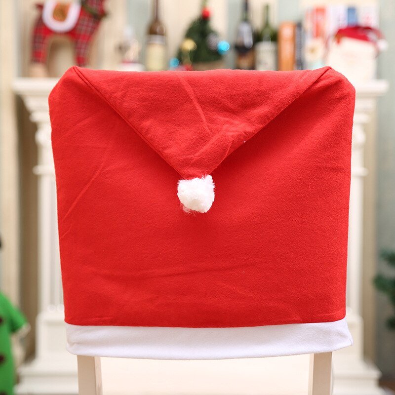 Christmas Santa Hat Chair Covers - Festive Chair Elegance - 4 piece set