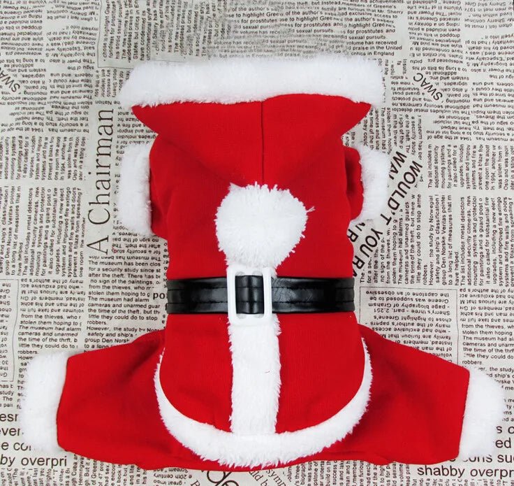 Christmas Santa Suit for Dogs – Cozy Hooded Christmas Outfit for Festive Four-Legged Friends