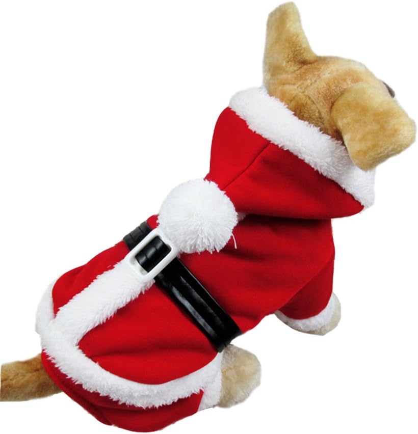 Christmas Santa Suit for Dogs – Cozy Hooded Christmas Outfit for Festive Four-Legged Friends