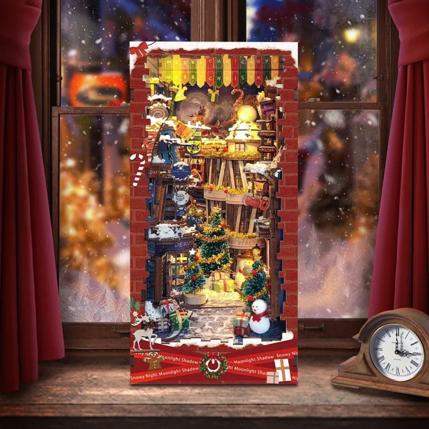 Christmas Snowy Night Wizard’s Alley DIY Book Nook Kit
