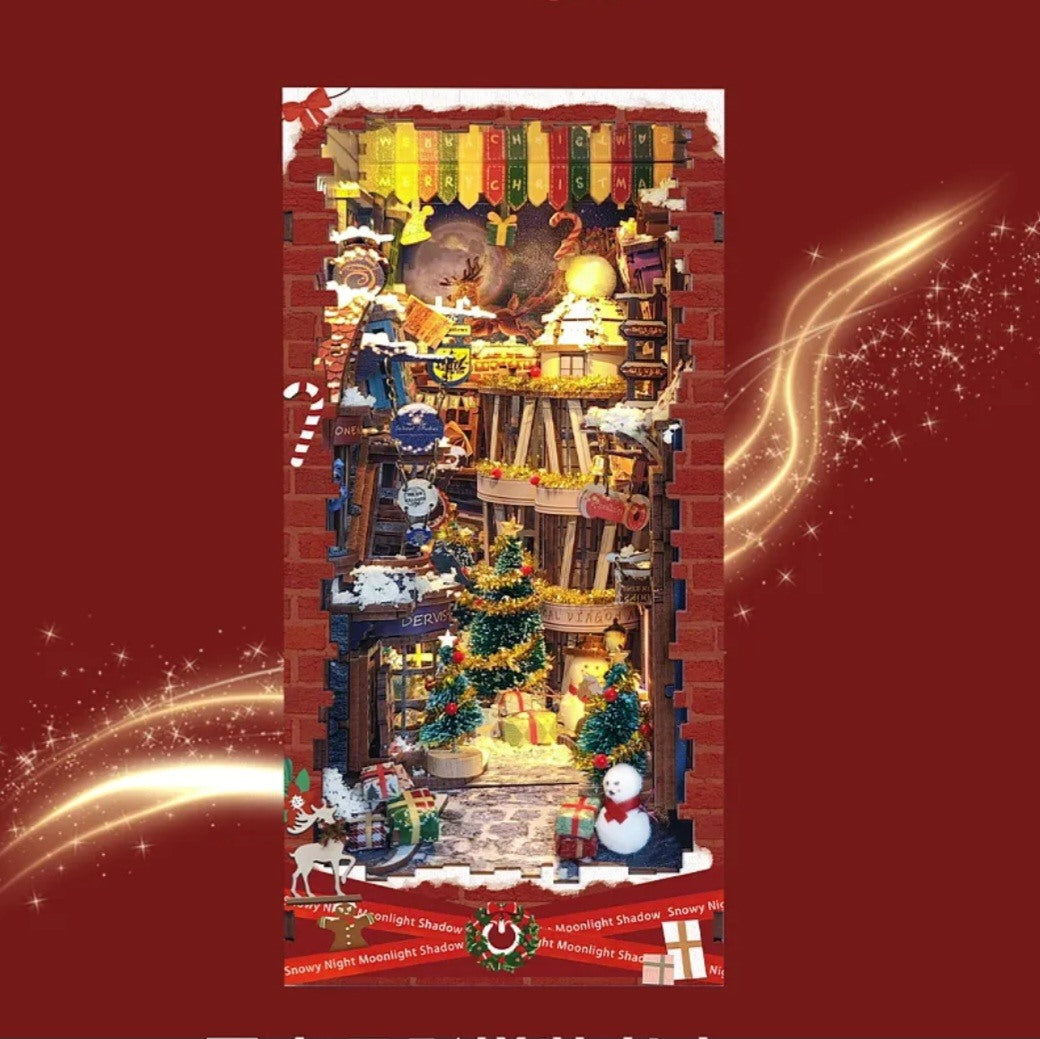 Christmas Snowy Night Wizard’s Alley DIY Book Nook Kit