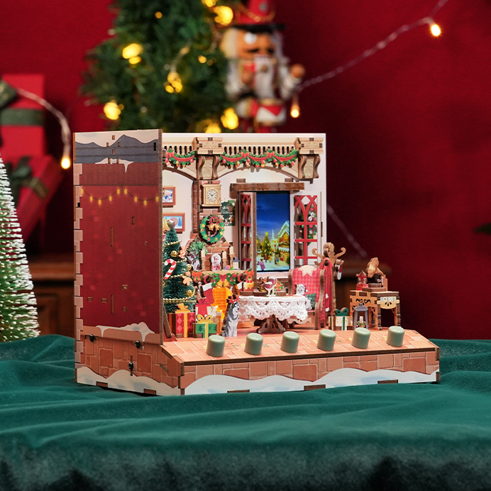 Christmas Cottage DIY Miniature House Kit | Music Box