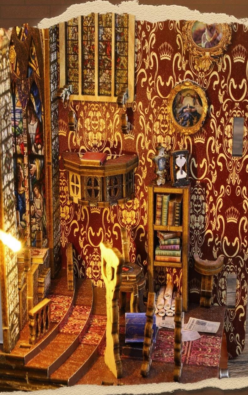 Medieval Church DIY Wooden Book Nook Kit