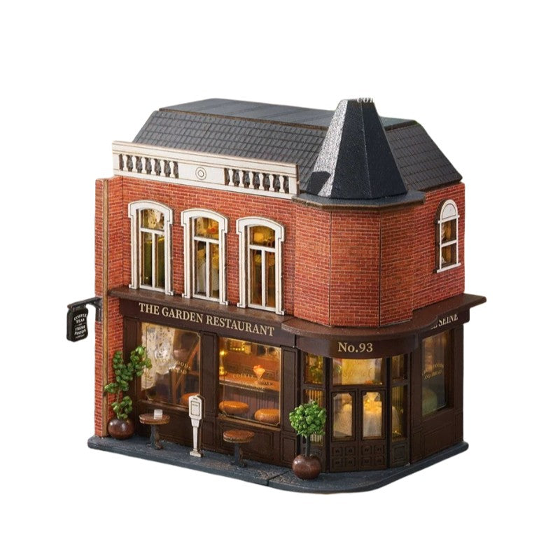 Corner Restaurant DIY Dollhouse Kit | Mini House