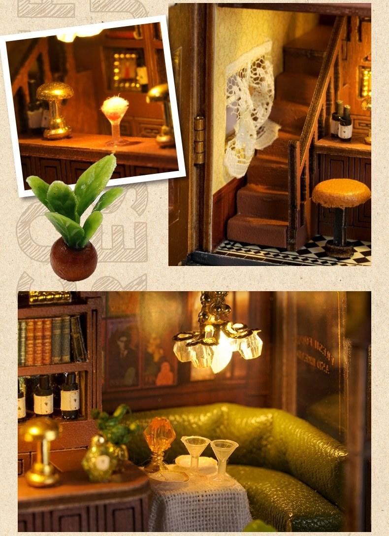 Corner Restaurant DIY Dollhouse Kit | Mini House