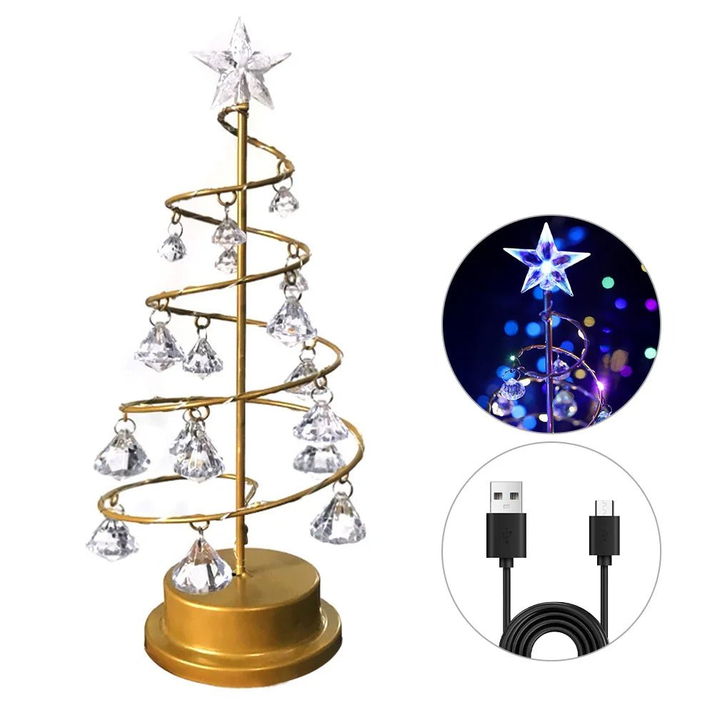 Crystal Christmas Tree LED Lamp – Sparkling Christmas, Valentine’s, or Birthday Decor for a Dreamy Bedroom Glow