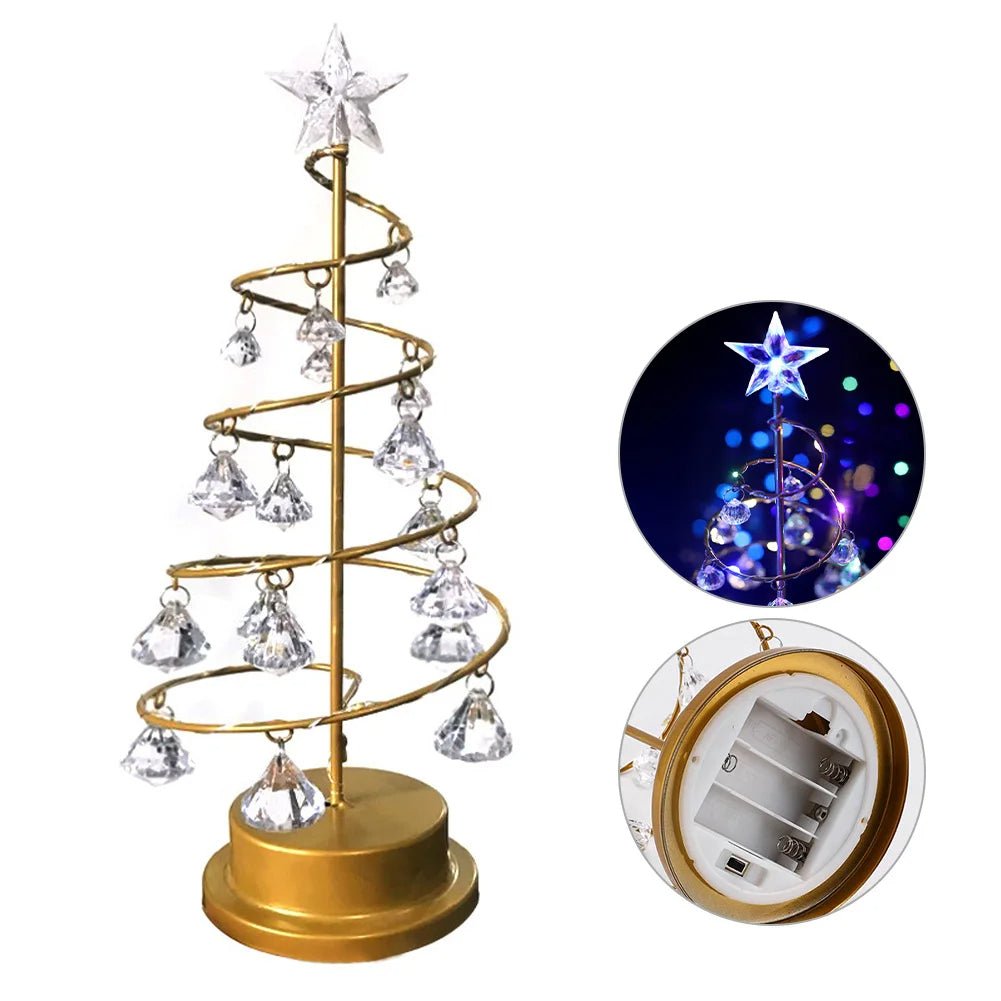 Crystal Christmas Tree LED Lamp – Sparkling Christmas, Valentine’s, or Birthday Decor for a Dreamy Bedroom Glow