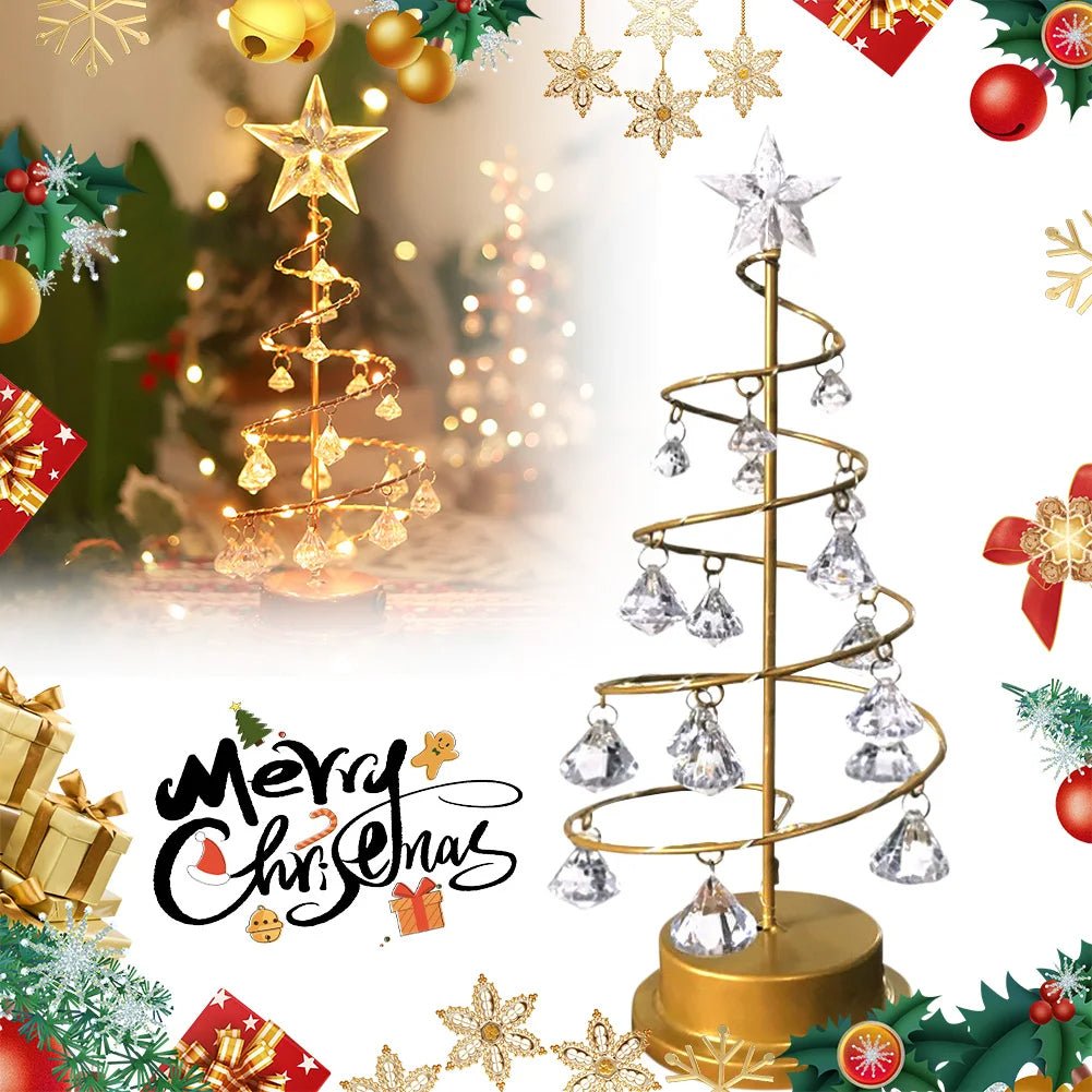 Crystal Christmas Tree LED Lamp – Sparkling Christmas, Valentine’s, or Birthday Decor for a Dreamy Bedroom Glow