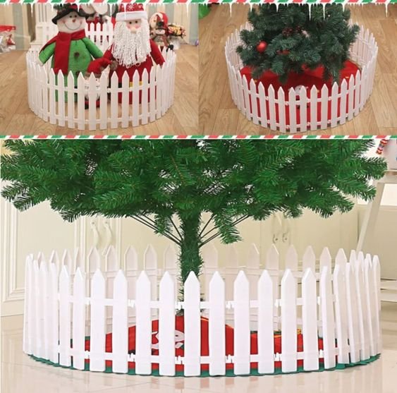 Christmas Tree Fence - Christmas White Fence for Home Decor Easy to Assemble