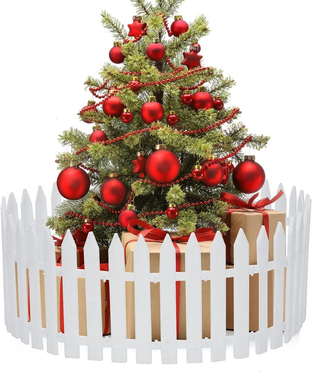 Christmas Tree Fence - Christmas White Fence for Home Decor Easy to Assemble
