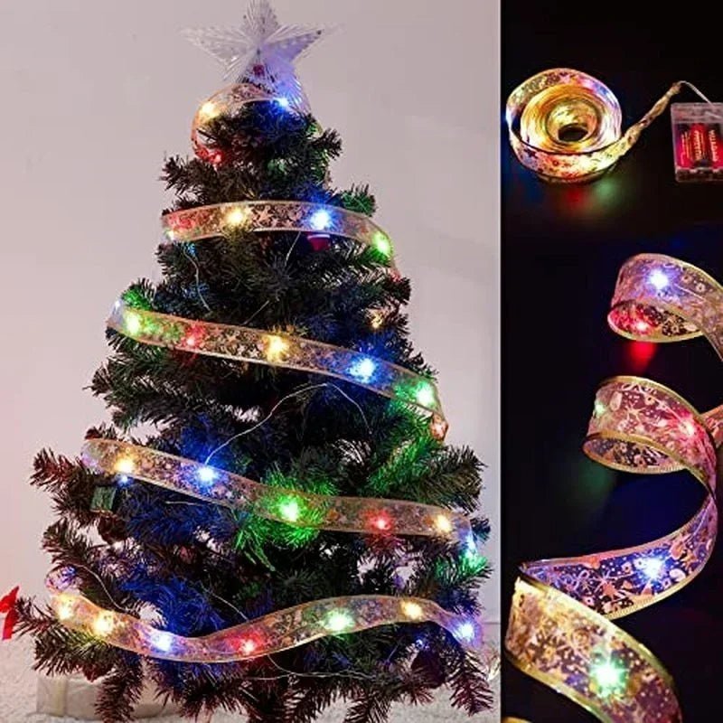 Enchanting Ribbon Fairy Lights – Christmas Tree Ornaments & Home Décor for a Magical New Year’s Celebration!