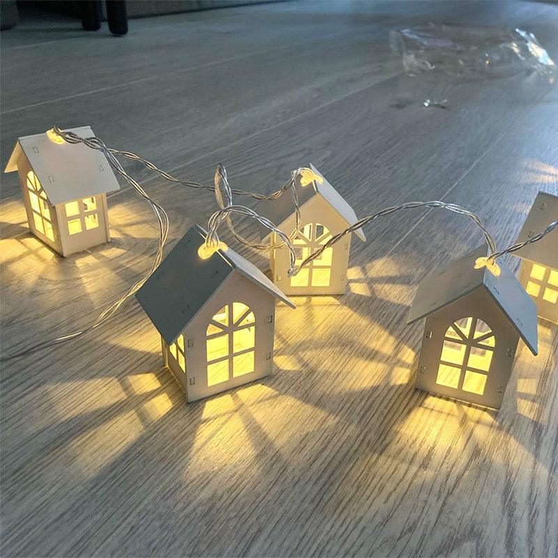 Fairy Wood House Lights - Christmas Village Houses String Lights