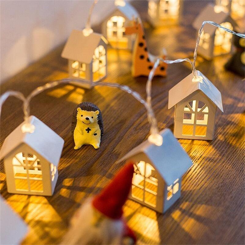 Fairy Wood House Lights - Christmas Village Houses String Lights