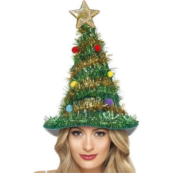 Festive Christmas Tree Hat - Holiday Theme Hat, Santa Hats