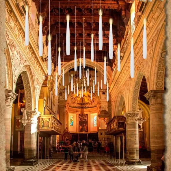 Magical Floating Candles with Wand - Flickering Taper Flameless Hanging Candles for Christmas, Halloween, Birthday Parties, Home Decor, and Gifts