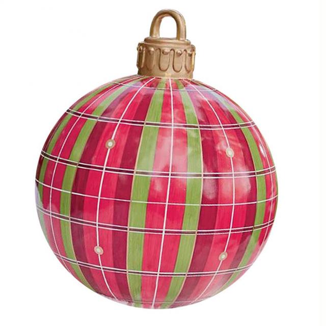 Giant Inflatable Christmas Ornament, 24 Inch Christmas Ball Outdoor Holiday Yard Lawn Porch Decor