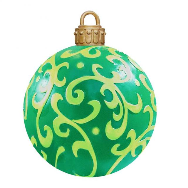 Giant Inflatable Christmas Ornament, 24 Inch Christmas Ball Outdoor Holiday Yard Lawn Porch Decor