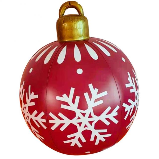 Giant Inflatable Christmas Ornament, 24 Inch Christmas Ball Outdoor Holiday Yard Lawn Porch Decor