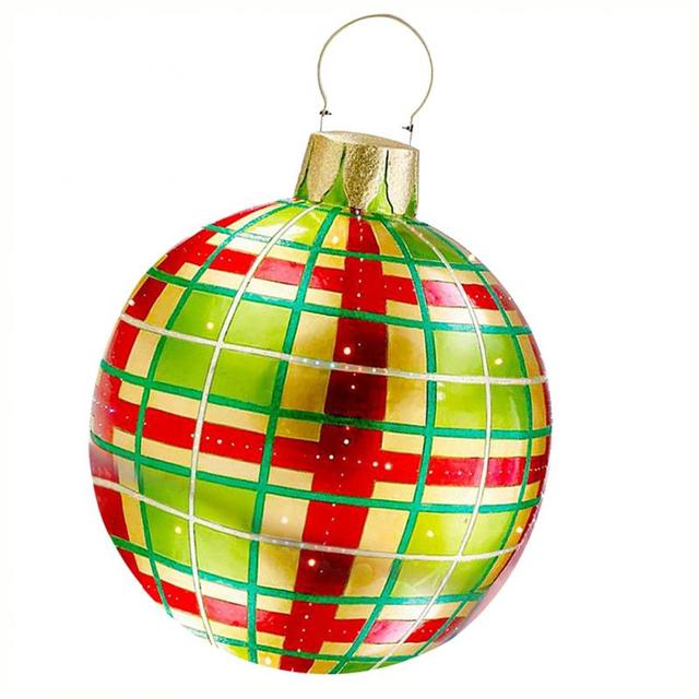 Giant Inflatable Christmas Ornament, 24 Inch Christmas Ball Outdoor Holiday Yard Lawn Porch Decor