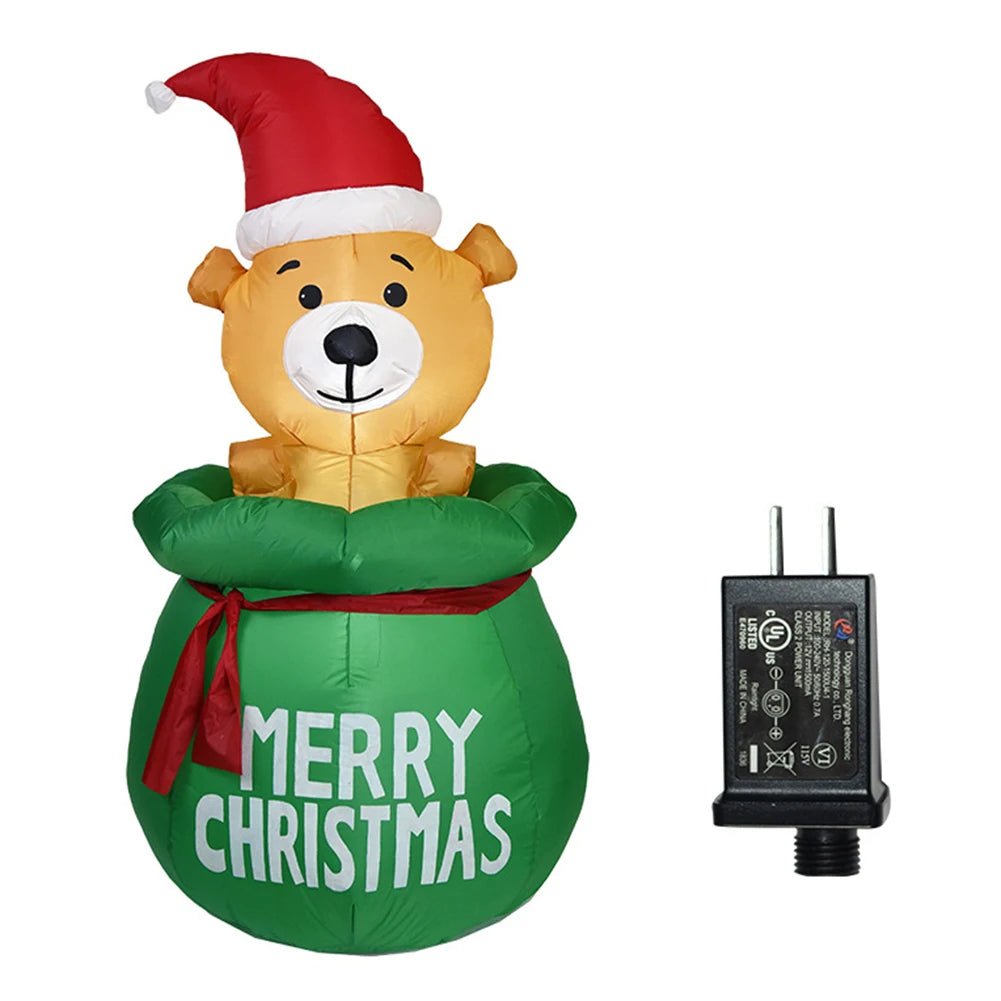 Glowing LED Inflatable Christmas Tree & Elf – Festive Outdoor Ornament for Magical Parties & New Year Cheer