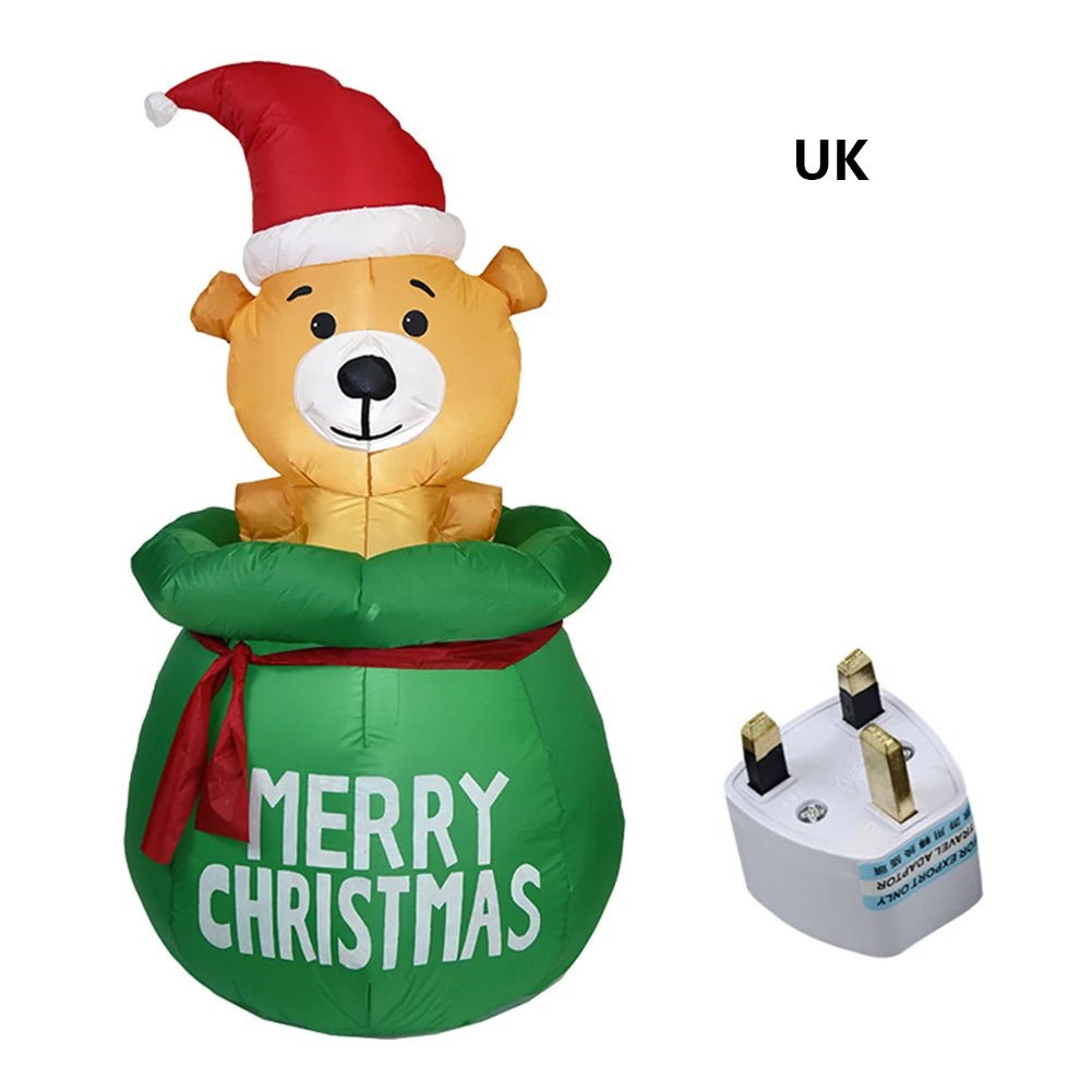 Glowing LED Inflatable Christmas Tree & Elf – Festive Outdoor Ornament for Magical Parties & New Year Cheer