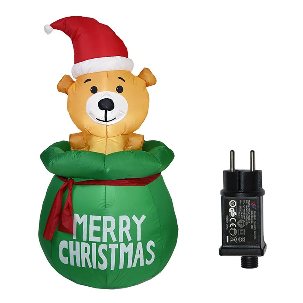 Glowing LED Inflatable Christmas Tree & Elf – Festive Outdoor Ornament for Magical Parties & New Year Cheer