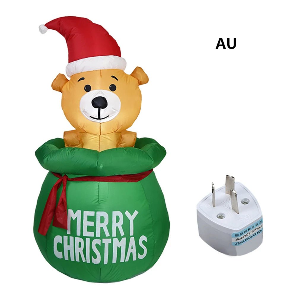 Glowing LED Inflatable Christmas Tree & Elf – Festive Outdoor Ornament for Magical Parties & New Year Cheer