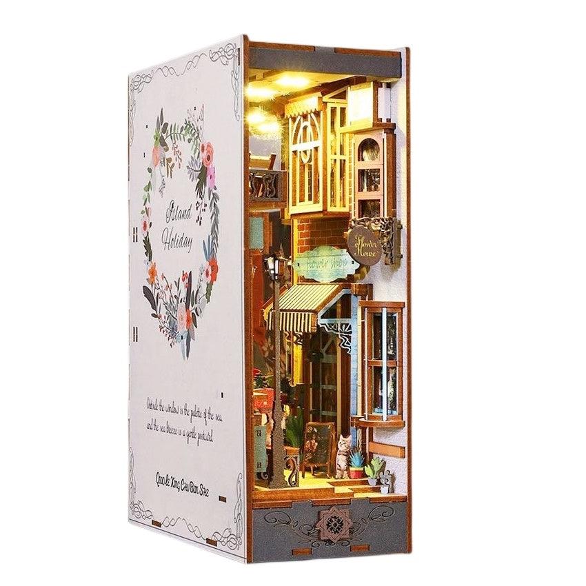 Island Holiday | DIY Wooden Book Nook Kit | Bookshelf Insert Decor